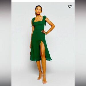 Reformation Twilight Dress - Emerald